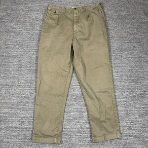 Alex Mill Pants Men 34x29 Olive Green Pleated Chino Straight Stretch Casual Army